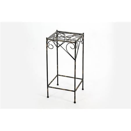 Ore International ORE International LB-1702 26.18 in. Celtic Clover Square Cast-Iron Plant Stand; Large LB-1702